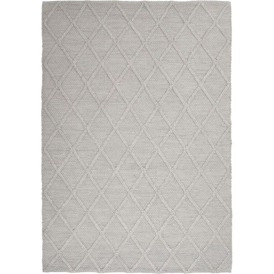 Teppich Joya Grau Wolle 160 cm 230 cm - Farbe: Hellgrau - Teppich