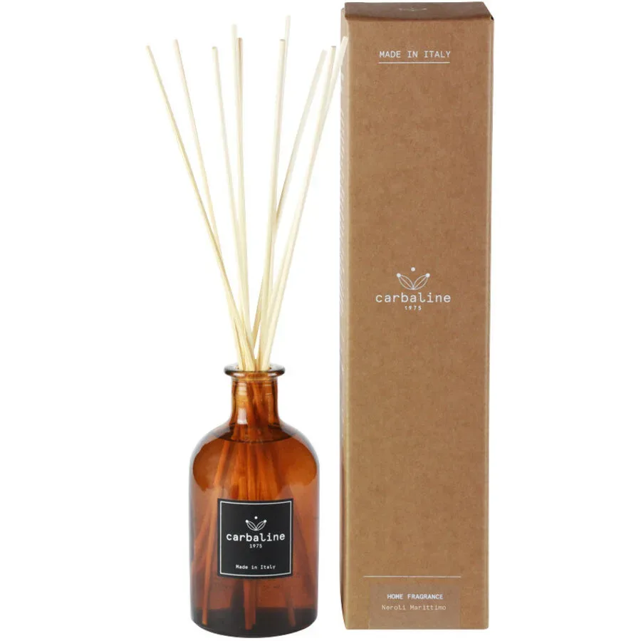 Raumduft Carbaline Braun/Transparent Glas/Schilf 250 ml - Farbe: amber transparent - Material: Glas, Schilfrohr - Raumduft