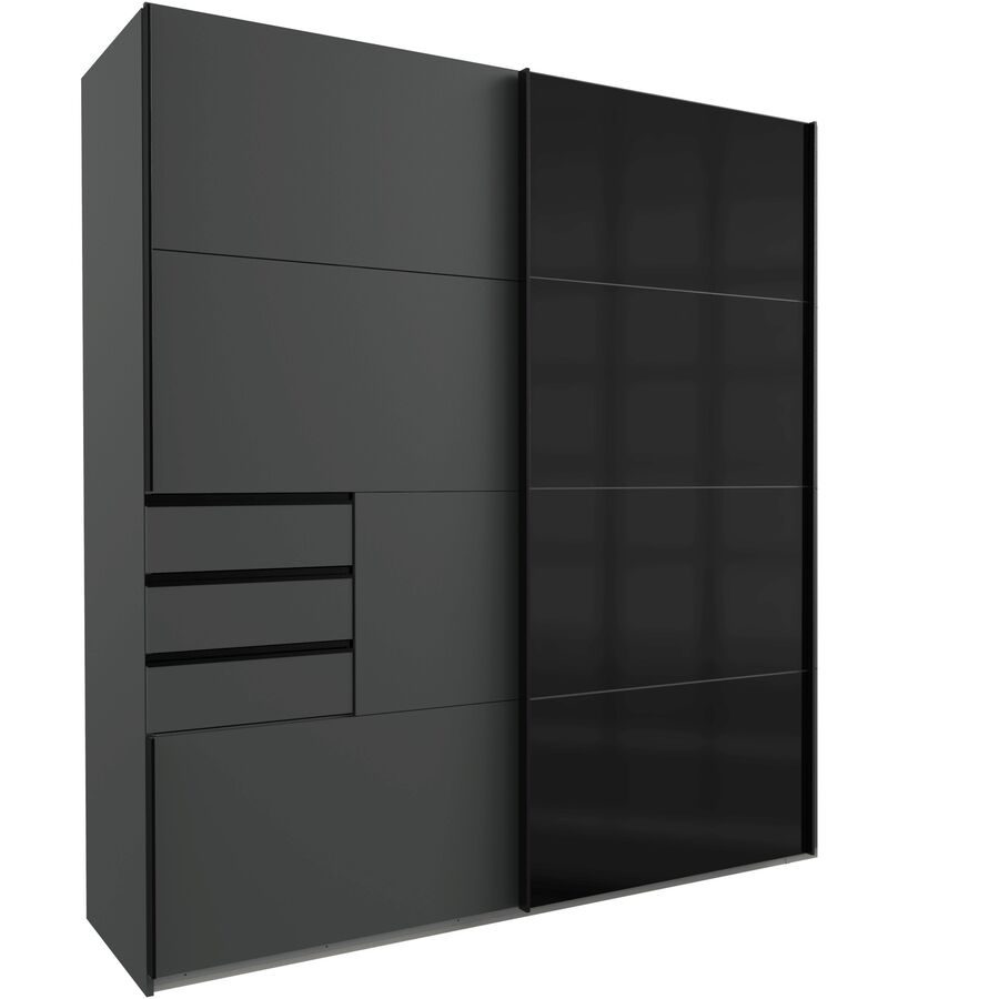 Kleiderschrank Birta Grau Holz 225 cm 64 cm 210 cm - Farbe: graphit - Kleiderschrank