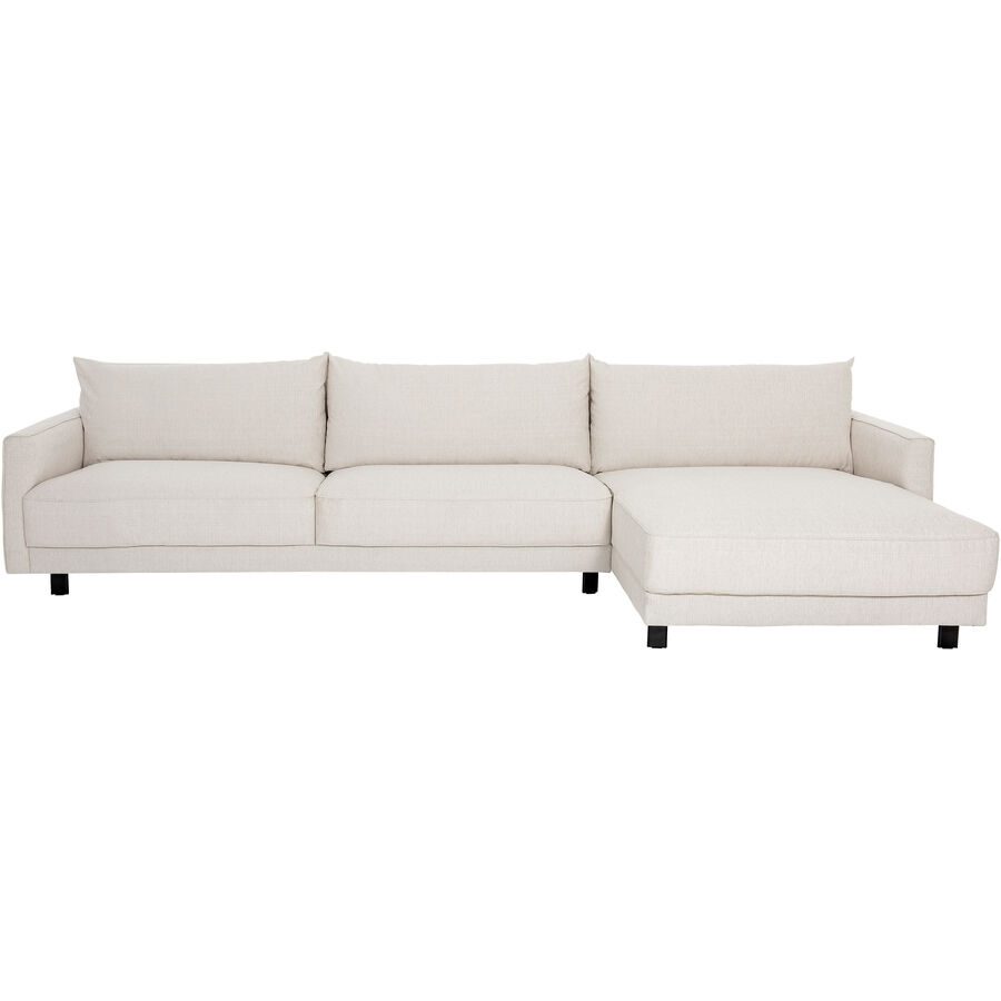 Ecksofa Avena Beige Stoff 319 cm 163 cm - Farbe: creme - Ecksofa