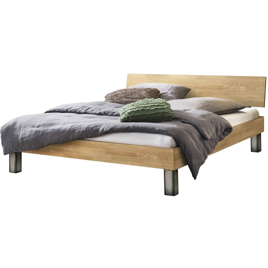 Hasena Bett Miriana Braun Holz 200 x 200 cm - Farbe: Eiche Bianco - Bett
