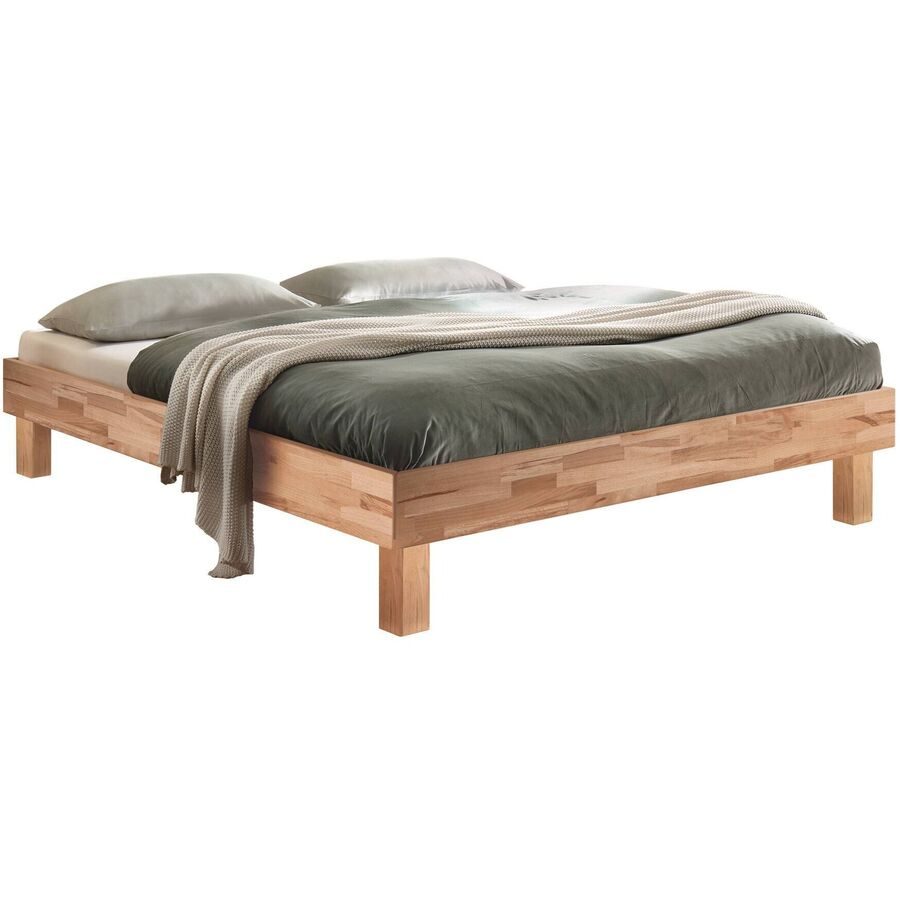 Hasena Bett Ferizeya Braun Holz 200 x 200 cm - Farbe: Kernbuche - Bett