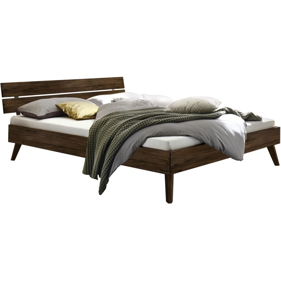 Hasena Bett Antonello Braun Holz 160 x 200 cm - Farbe: Nussbaum - Bett