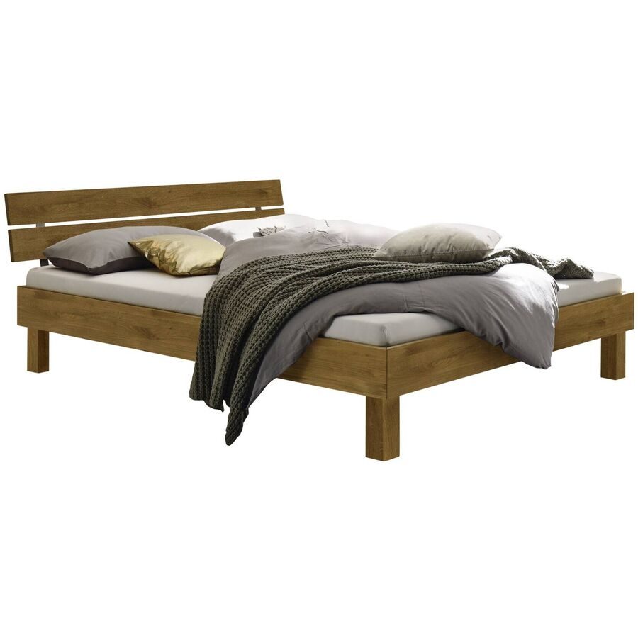 Hasena Bett Francavilla Braun Holz 160 x 200 cm - Farbe: natur - Material: Wildeiche - Bett