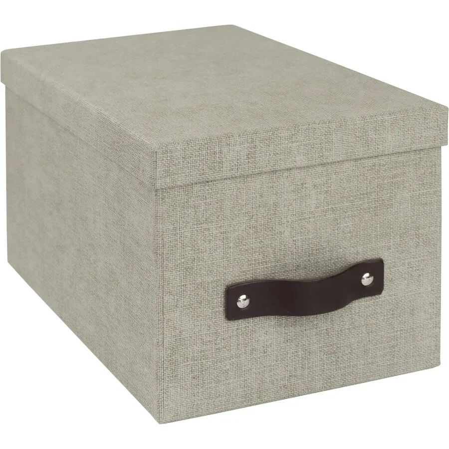 Aufbewahrungsbox Bigso Box Beige Leder/Papier 16.5 cm 29.5 cm 15 cm - Material: Papier/Leder - Aufbewahrungsbox