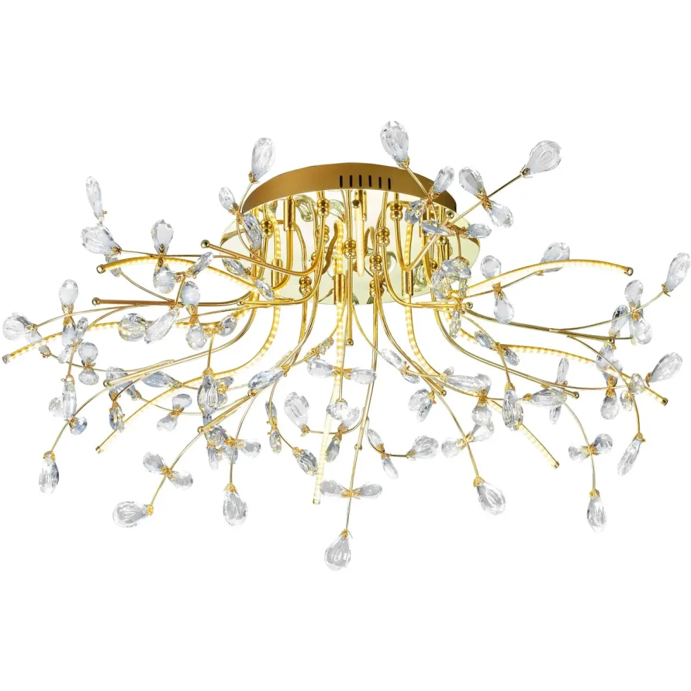 Deckenlampe Crystal Gold Glas/Messing 77 cm 31 cm - LED - Lichtfarbe: Warmweiss - Material: Messing/Glas - Deckenlampe- LED Energiesparlampe