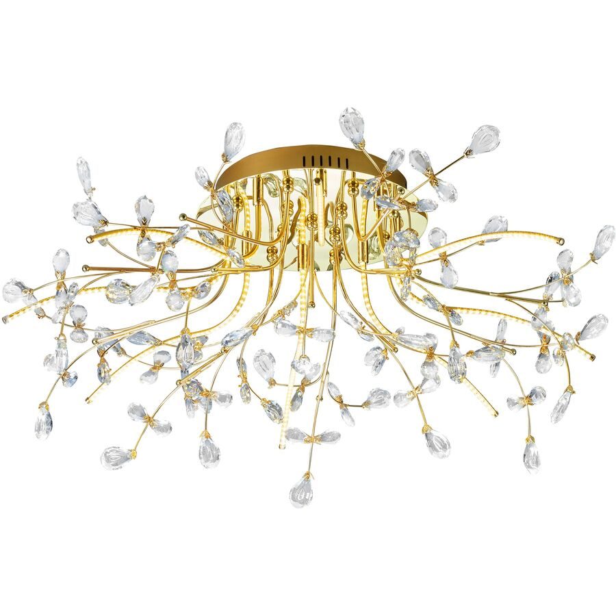 Deckenlampe Crystal Gold Glas/Messing 77 cm 31 cm - LED - Lichtfarbe: Warmweiss - Material: Messing/Glas - Deckenlampe- LED Energiesparlampe
