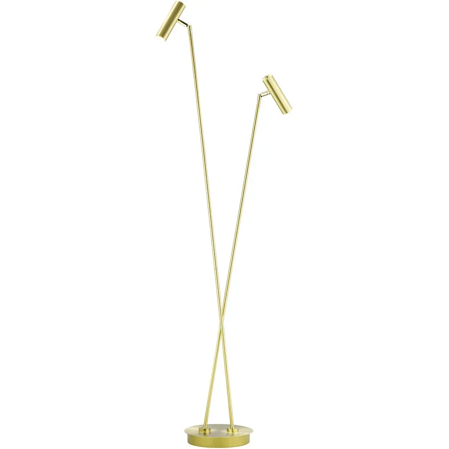 Leselampe Tom Gold Messing 22 cm 140 cm - Farbe: messing matt - LED - Lichtfarbe: Extra warmweiss - Leselampe- LED Energiesparlampe