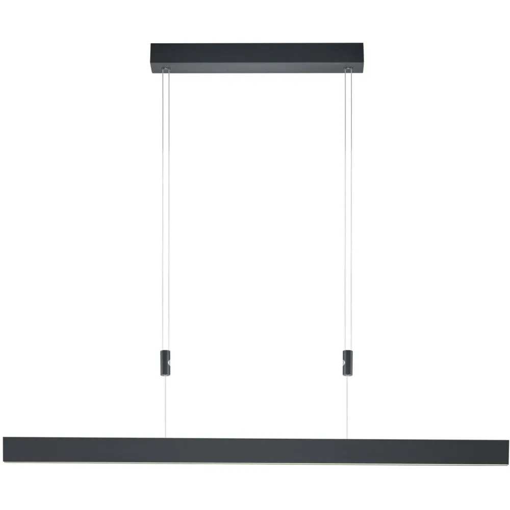 Pendellampe Delta Schwarz Metall 100 cm 150 cm - LED - Lichtfarbe: Extra warmweiss - Pendellampe- LED Energiesparlampe