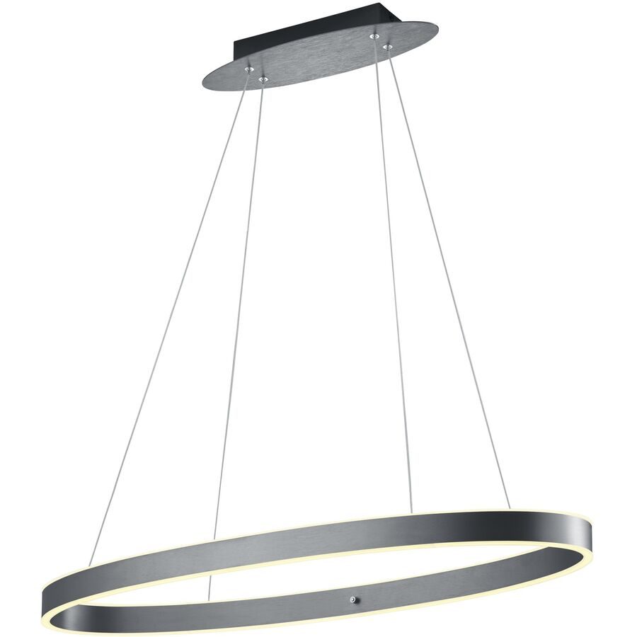 Pendellampe Delta Grau Metall 90 cm 150 cm - Farbe: anthrazit - LED - Lichtfarbe: Extra warmweiss - Pendellampe- LED Energiesparlampe