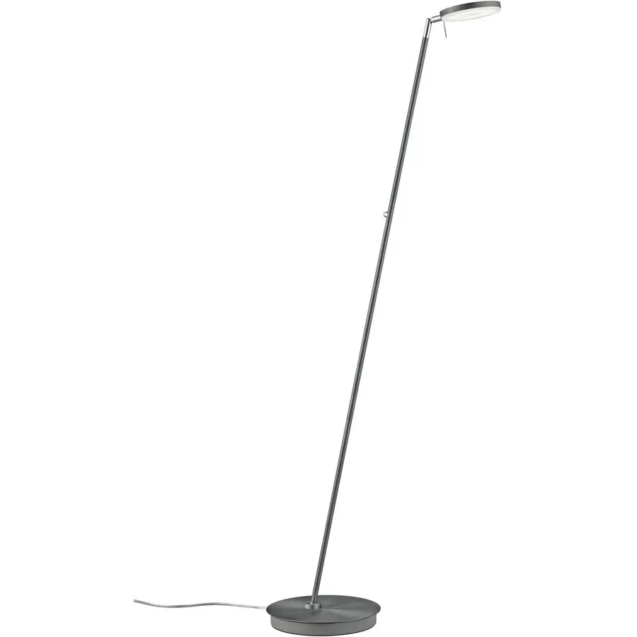 Leselampe Omega Grau Metall 27 cm 140 cm - Farbe: anthrazit - LED - Lichtfarbe: Warmweiss - Leselampe- LED Energiesparlampe
