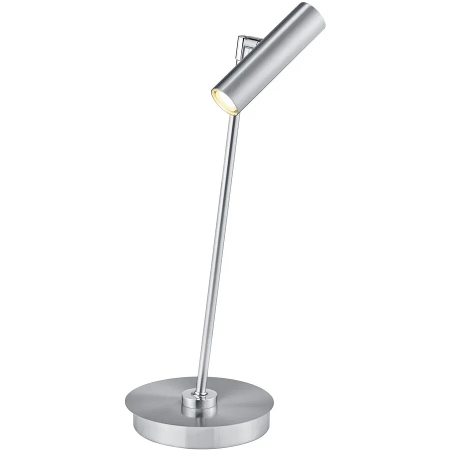 Tischlampe Tom Silber Chrom 16 cm 50 cm - LED - Lichtfarbe: Extra warmweiss - Material: Nickel matt/Chrom abgesetzt - Tischlampe- LED Energiesparlampe