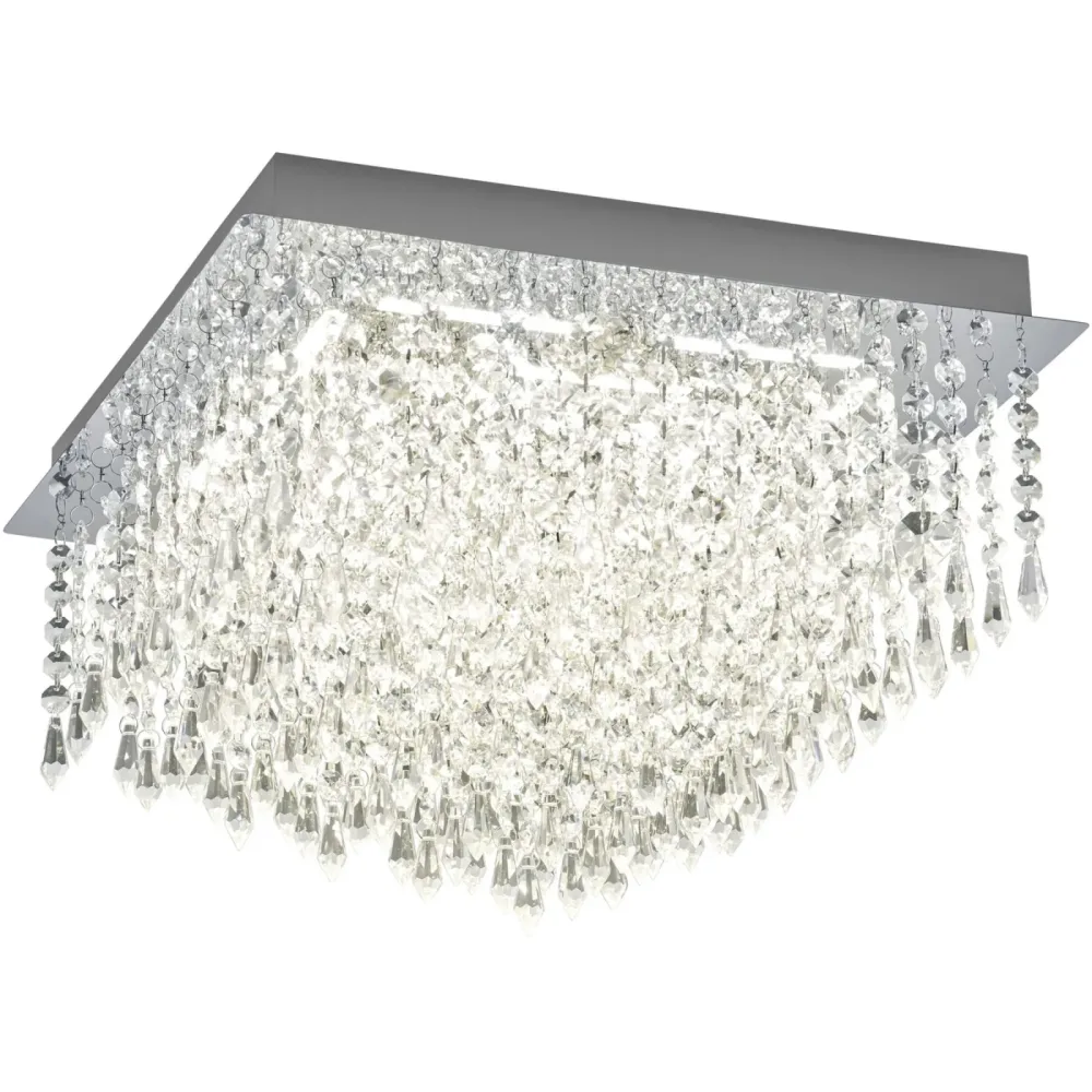 Deckenlampe Palace Silber Chrom 40 cm 30 cm - LED - Lichtfarbe: Warmweiss - Deckenlampe- LED Energiesparlampe
