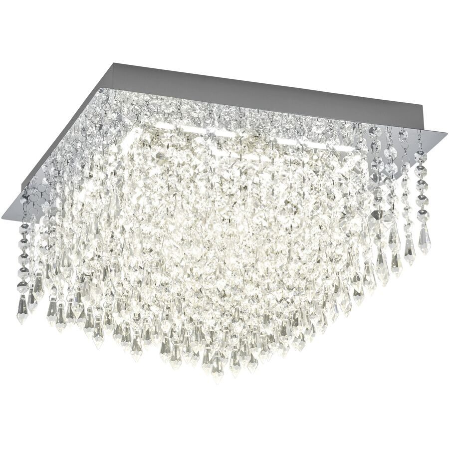 Deckenlampe Palace Silber Chrom 40 cm 30 cm - LED - Lichtfarbe: Warmweiss - Deckenlampe- LED Energiesparlampe