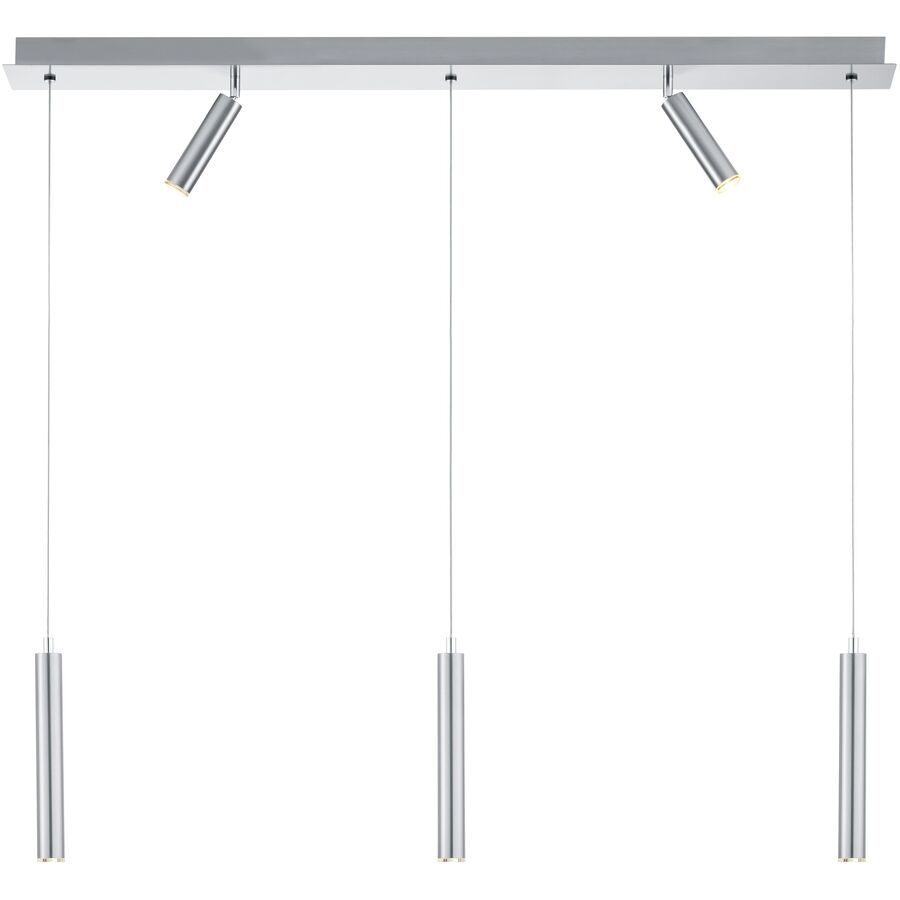 Pendellampe Tom Grau Metall 113 cm 100 cm - LED - Lichtfarbe: Extra warmweiss - Material: Nickel matt - Pendellampe- LED Energiesparlampe