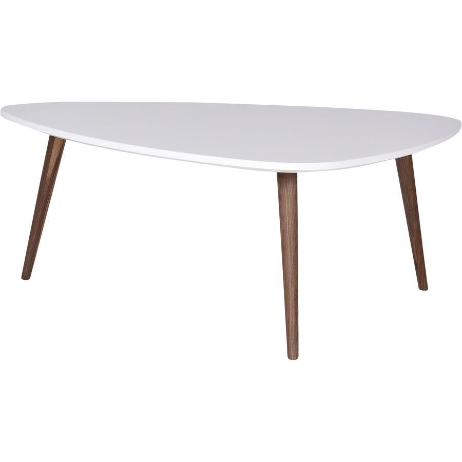 Salontisch Forlan II Weiss MDF/Holz 110 cm - Material: MDF, Nussbaum - Salontisch