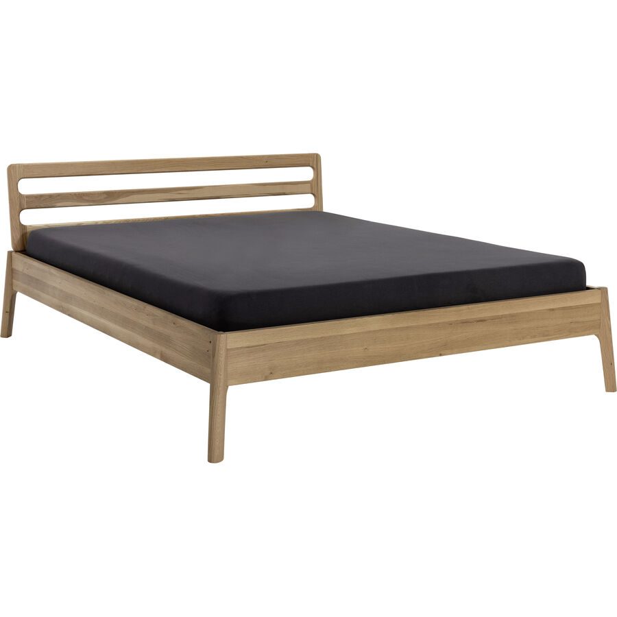 Bett Lund Braun Holz 160 x 200 cm - Farbe: natur - Material: Eiche - Bett