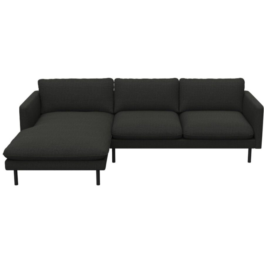 Sofa Valentino Grau Stoff 253 cm 165 cm - Sofa