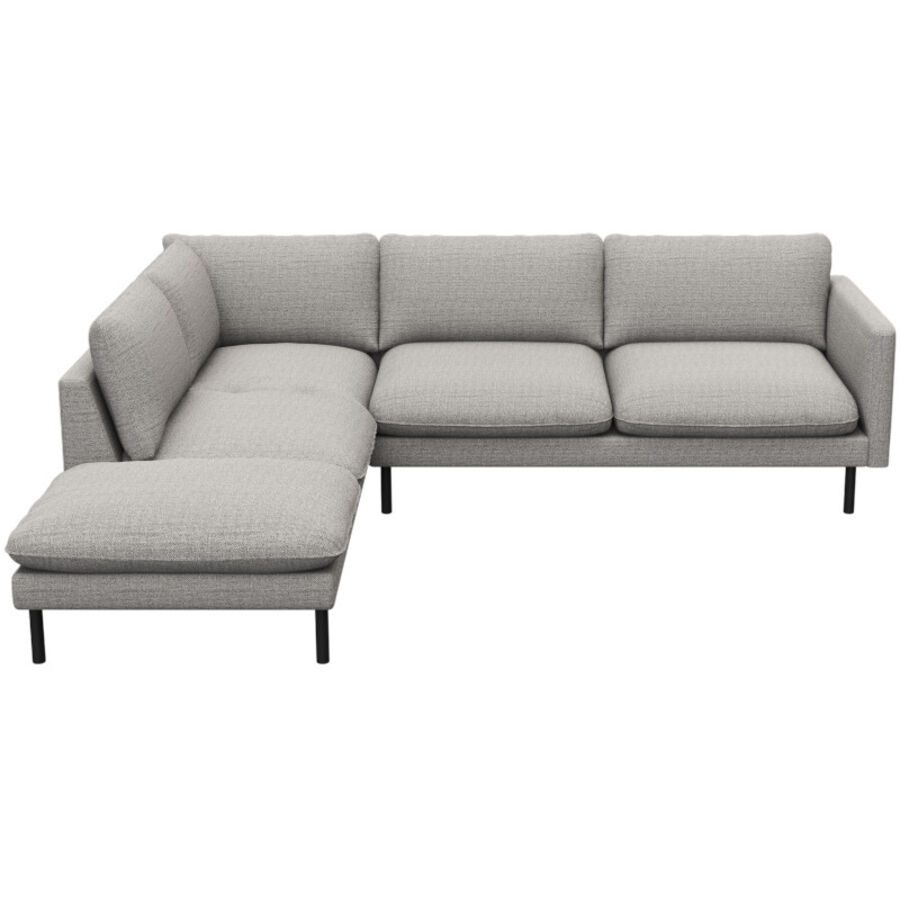 Sofa Valentino Grau Stoff 262 cm 222 cm - Farbe: rauchgrau - Sofa