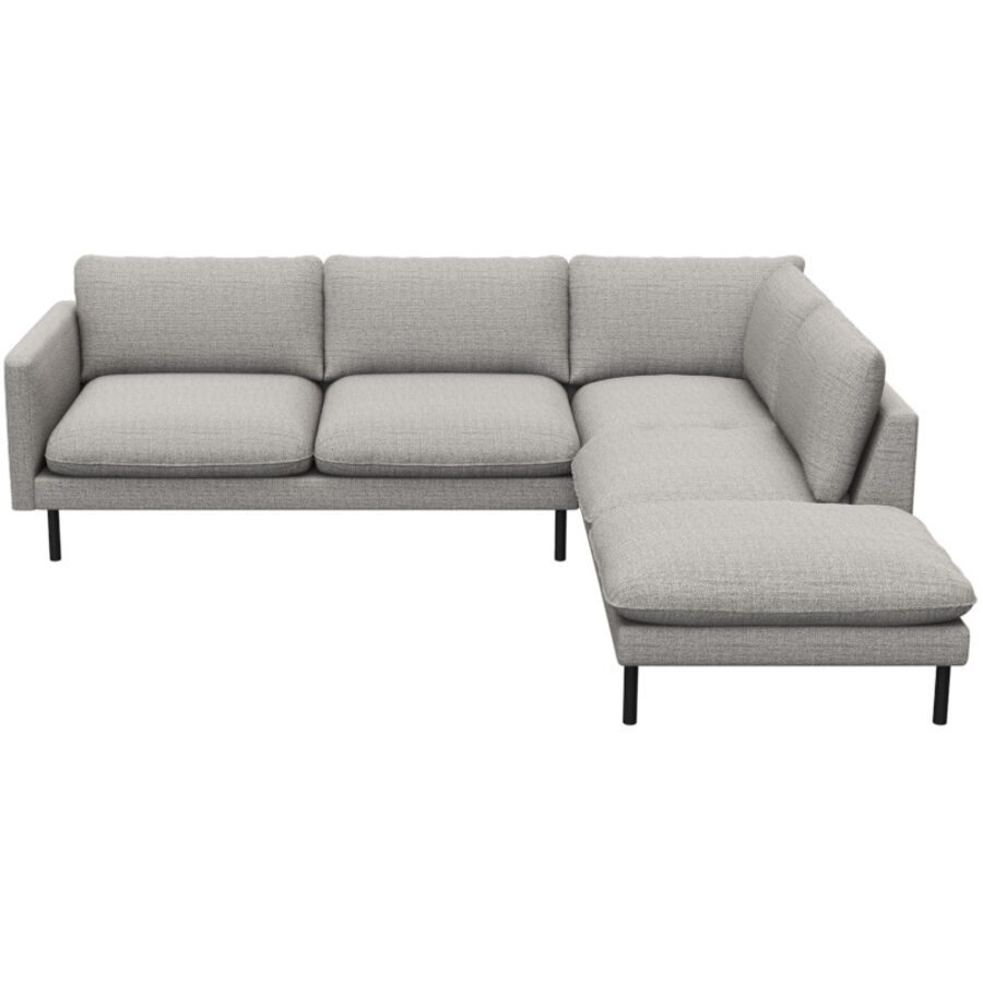 Sofa Valentino Grau Stoff 222 cm 262 cm - Farbe: rauchgrau - Sofa