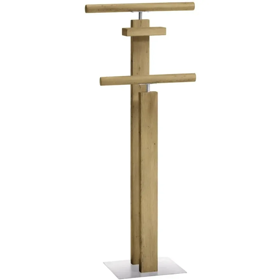 Hasena Herrendiener Naturo-Line Braun Holz/Aluminium 45 cm 107 cm - Farbe: eiche - Material: Eiche, Alu - Herrendiener