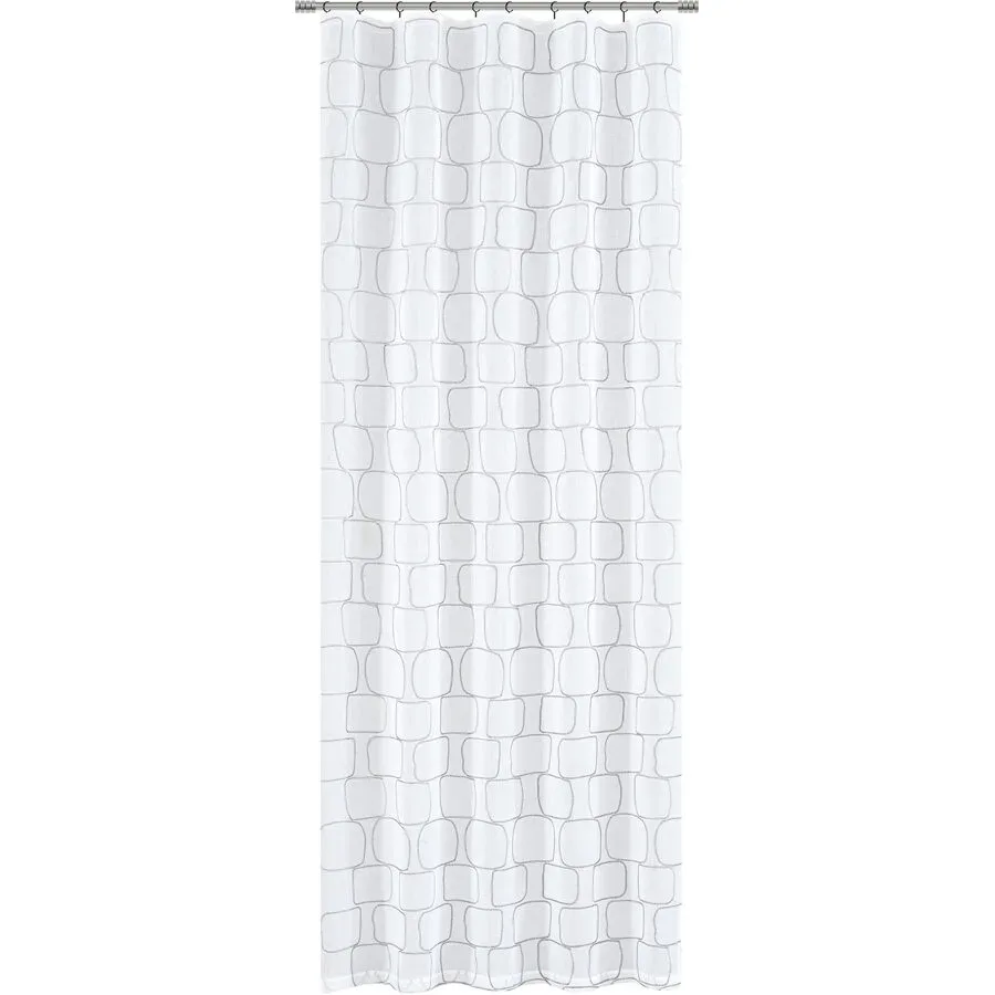 Vorhang Kim Grau/Weiss Polyester 135 cm - Farbe: weiss/grau - Vorhang