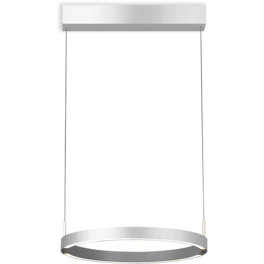 Bopp Pendellampe Float Silber Aluminium 40 cm 150 cm - LED - Lichtfarbe: Extra warmweiss - Tageslichtweiss - Pendellampe- LED Energiesparlampe