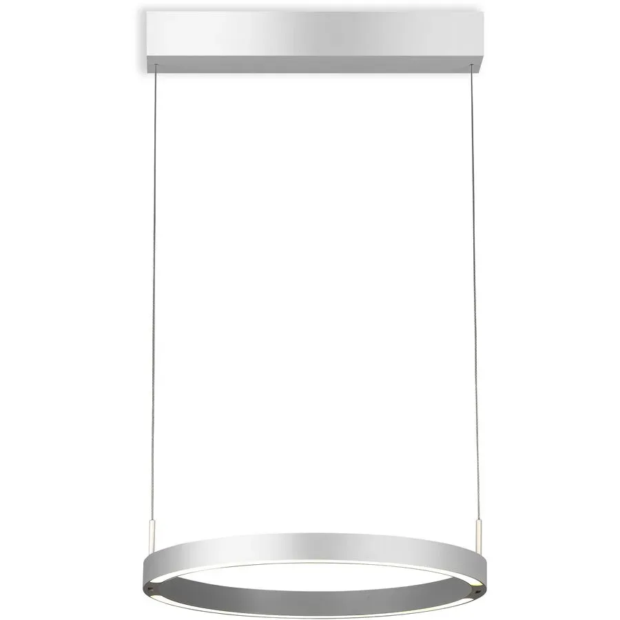 Bopp Pendellampe Float Silber Aluminium 40 cm 150 cm - LED - Lichtfarbe: Extra warmweiss - Tageslichtweiss - Pendellampe- LED Energiesparlampe