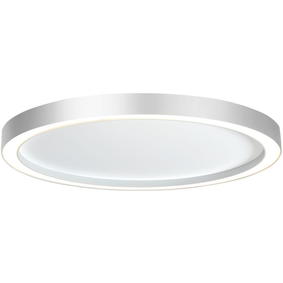 Bopp Deckenlampe Aura Weiss/Silber Aluminium 55 cm 4 cm - Farbe: Aluminium/Weiss - LED - Lichtfarbe: Extra warmweiss - Deckenlampe- LED