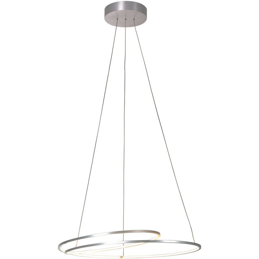 Bopp Pendellampe At Silber Aluminium 45 cm 140 cm Ausziehbar/Drehbar - Farbe: Aluminium geschliffen - LED - Lichtfarbe: Extra warmweiss - Pendellampe-