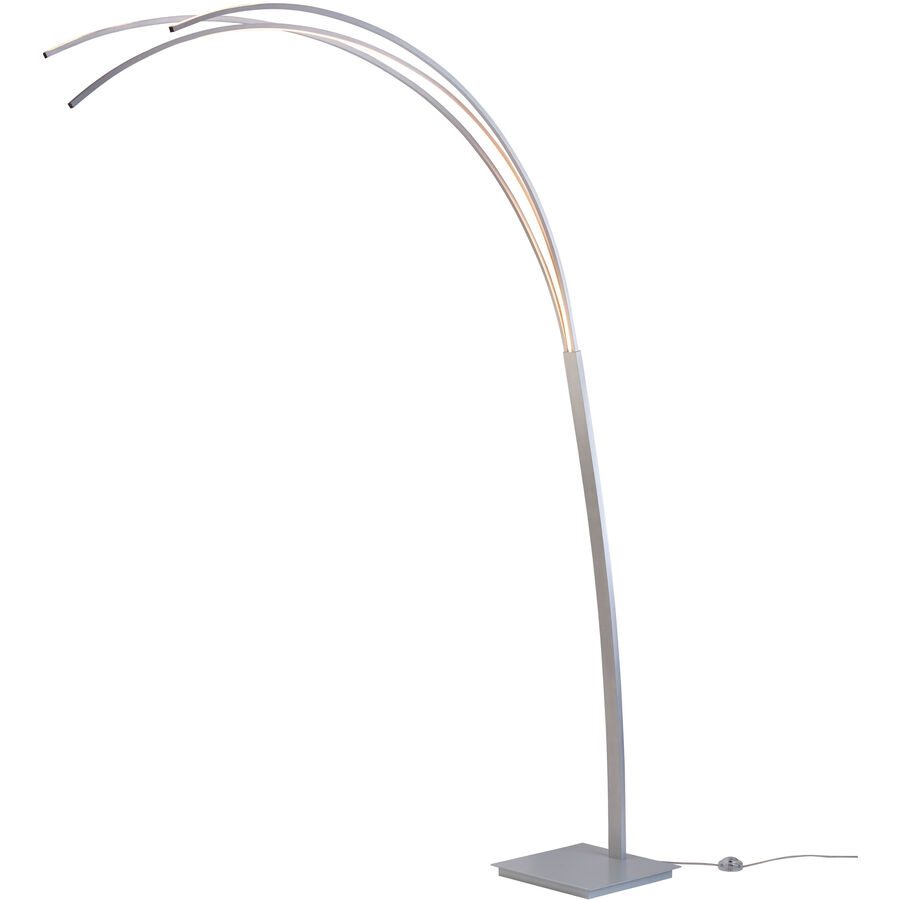 Bopp Stehlampe Bow Silber Aluminium 208 cm - LED - Lichtfarbe: Extra warmweiss - Stehlampe- LED Energiesparlampe