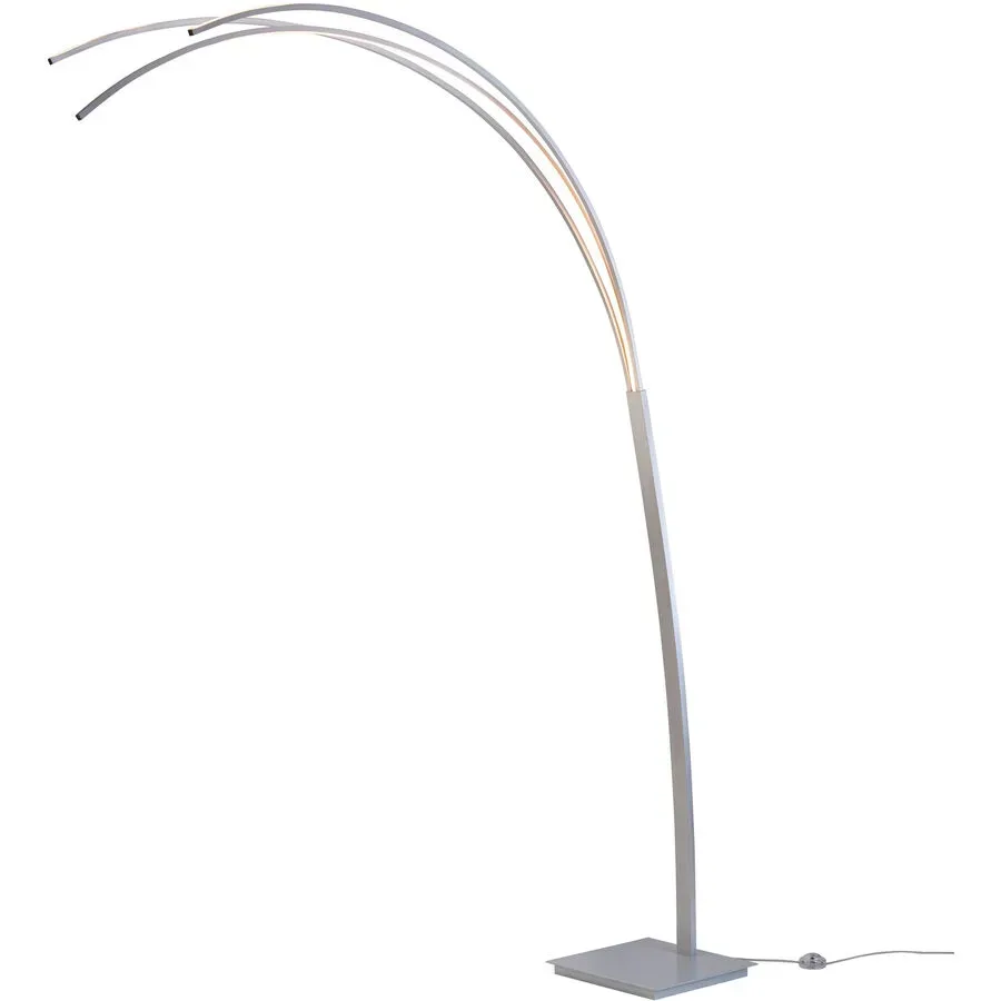Bopp Stehlampe Bow Silber Aluminium 208 cm - LED - Lichtfarbe: Extra warmweiss - Stehlampe- LED Energiesparlampe