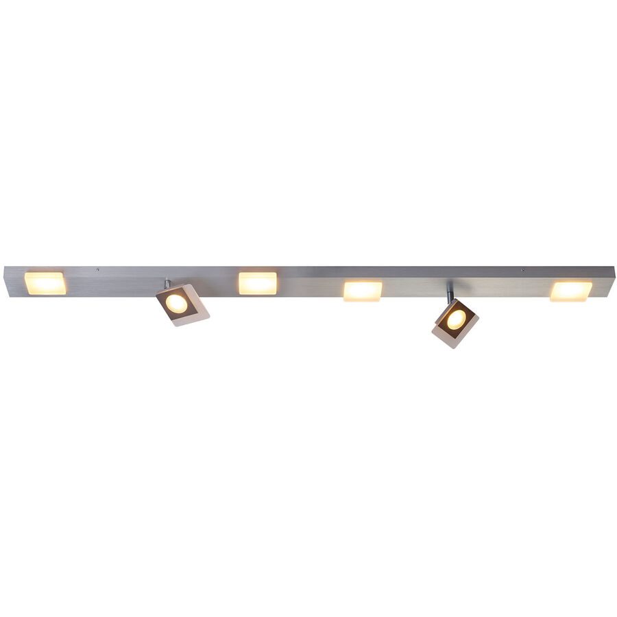 Bopp Deckenlampe Session Silber Aluminium 8 cm 12 cm - Farbe: Aluminium geschliffen - LED - Lichtfarbe: Extra warmweiss - Deckenlampe- LED