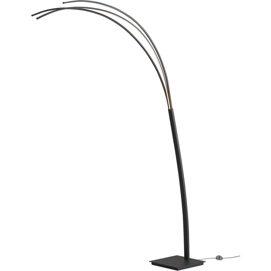 Bopp Stehlampe Bow Schwarz Aluminium 208 cm - LED - Lichtfarbe: Extra warmweiss - Stehlampe- LED Energiesparlampe