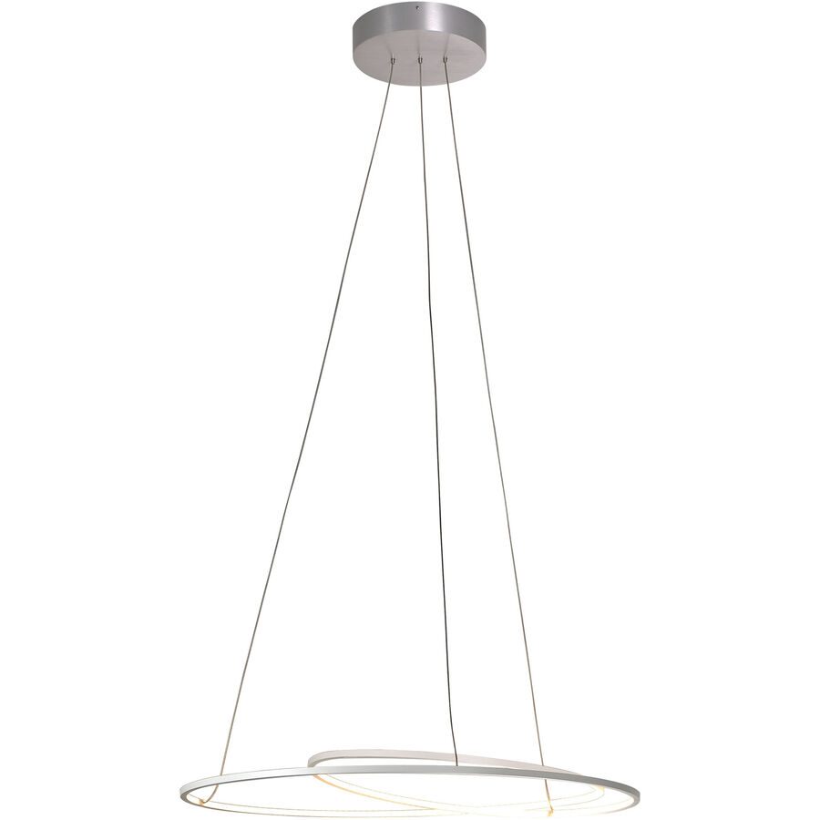 Bopp Pendellampe At Silber Aluminium 70 cm 140 cm Drehbar/Ausziehbar - Farbe: Aluminium geschliffen - LED - Lichtfarbe: Extra warmweiss - Pendellampe-
