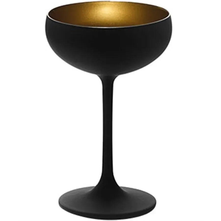 6er Set Elements Sektschale 230ml schwarz/gold