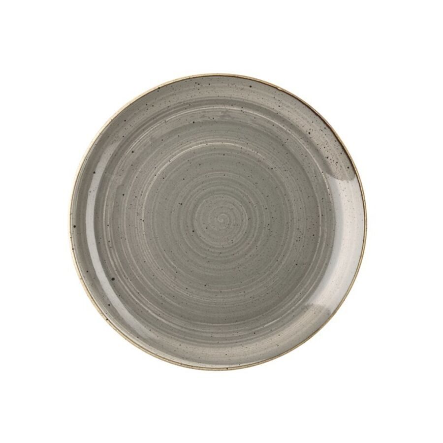 Churchill Teller flach Stonecast Peppercorn Coupe; 28.8 cm (Ø); grau/braun; rund; 12 Stück / Pack