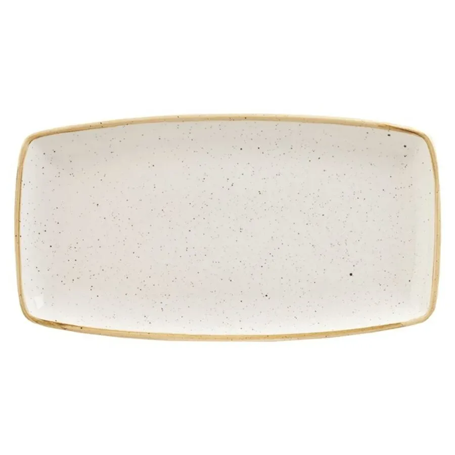 Churchill Oblong Platte Stonecast Barley White; 35x18.5 cm (LxB); weiss/braun; rechteckig; 6 Stück / Pack