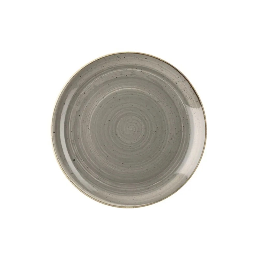 Churchill Teller flach Stonecast Peppercorn Coupe; 21.7 cm (Ø); grau/braun; rund; 12 Stück / Pack