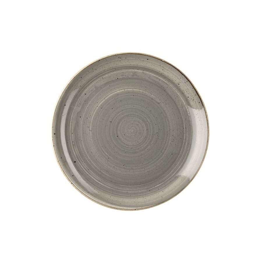 Churchill Teller flach Stonecast Peppercorn Coupe; 21.7 cm (Ø); grau/braun; rund; 12 Stück / Pack