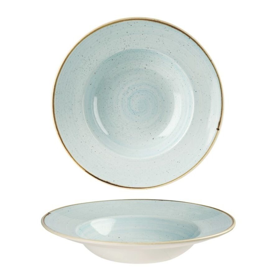 Churchill Teller tief Stonecast Duck Egg; 284 ml, 24x3.7 cm (ØxH); hellblau/braun; rund; 12 Stück / Pack
