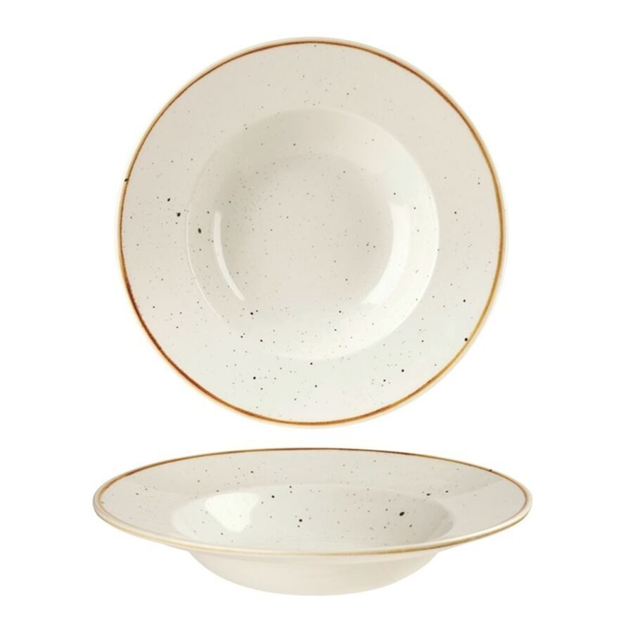 Churchill Teller tief Stonecast Barley White; 468 ml, 28x3.7 cm (ØxH); weiss/braun; rund; 12 Stück / Pack