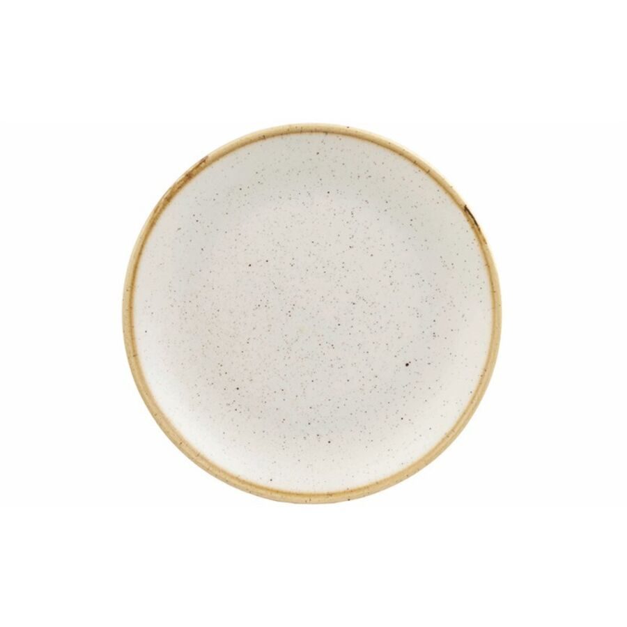 Churchill Teller flach Stonecast Barley White Coupe; 21.7 cm (Ø); weiss/braun; rund; 12 Stück / Pack