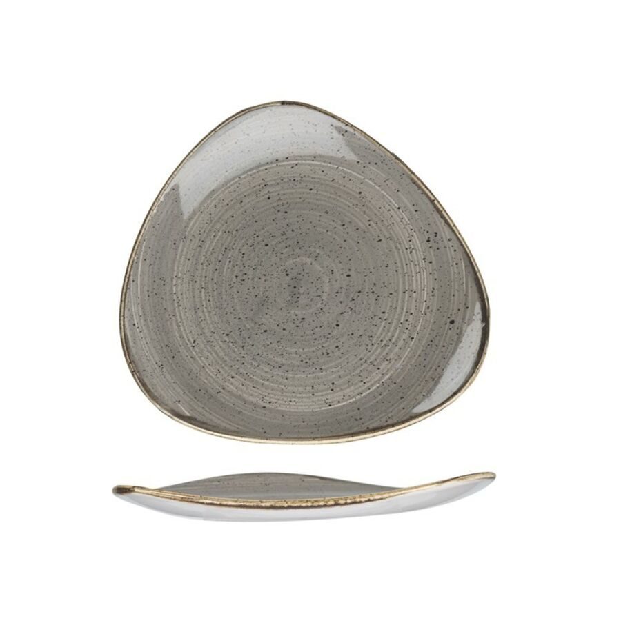 Churchill Teller Stonecast Peppercorn dreieckig; 19.2 cm (B); grau/braun; dreieckig; 12 Stück / Pack