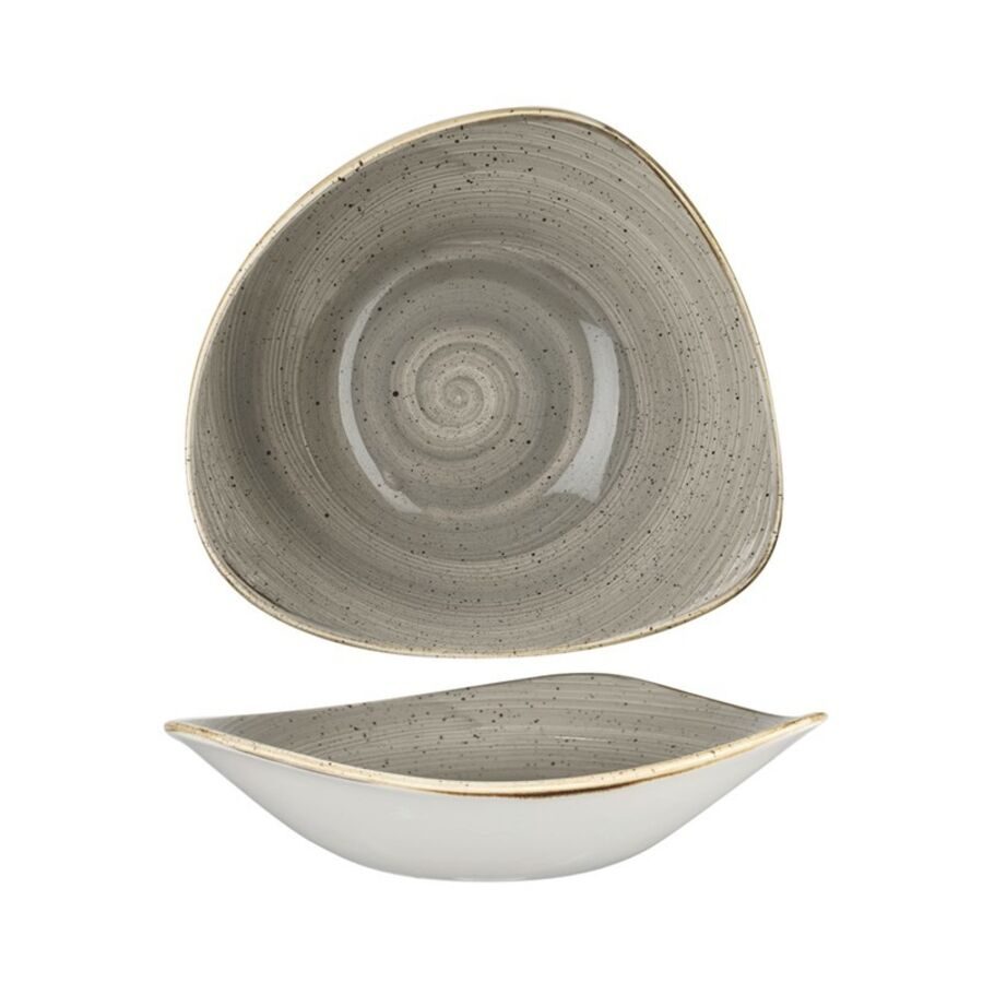 Churchill Bowl Stonecast Peppercorn dreieckig; 370 ml, 18.5 cm (B); grau/braun; dreieckig; 12 Stück / Pack