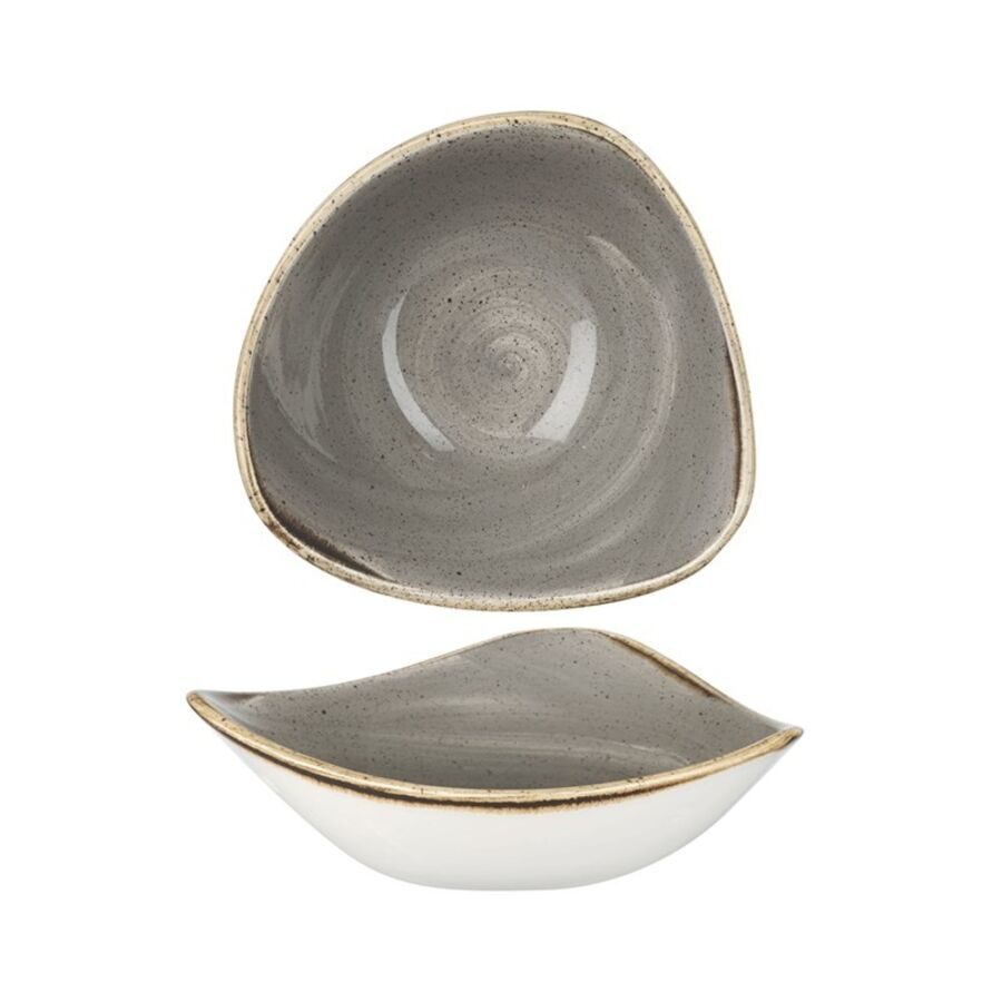 Churchill Bowl Stonecast Peppercorn dreieckig; 260 ml, 15.3 cm (B); grau/braun; dreieckig; 12 Stück / Pack