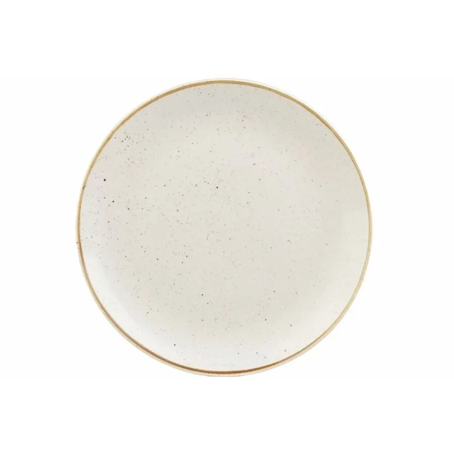 Churchill Teller flach Stonecast Barley White Coupe; 32.4 cm (Ø); weiss/braun; rund; 6 Stück / Pack