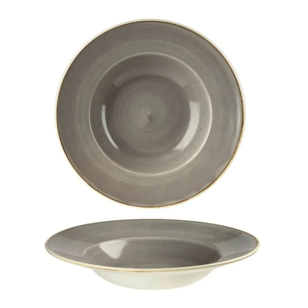 Churchill Teller tief Stonecast Peppercorn; 284 ml, 24x3.7 cm (ØxH); grau/braun; rund; 12 Stück / Pack