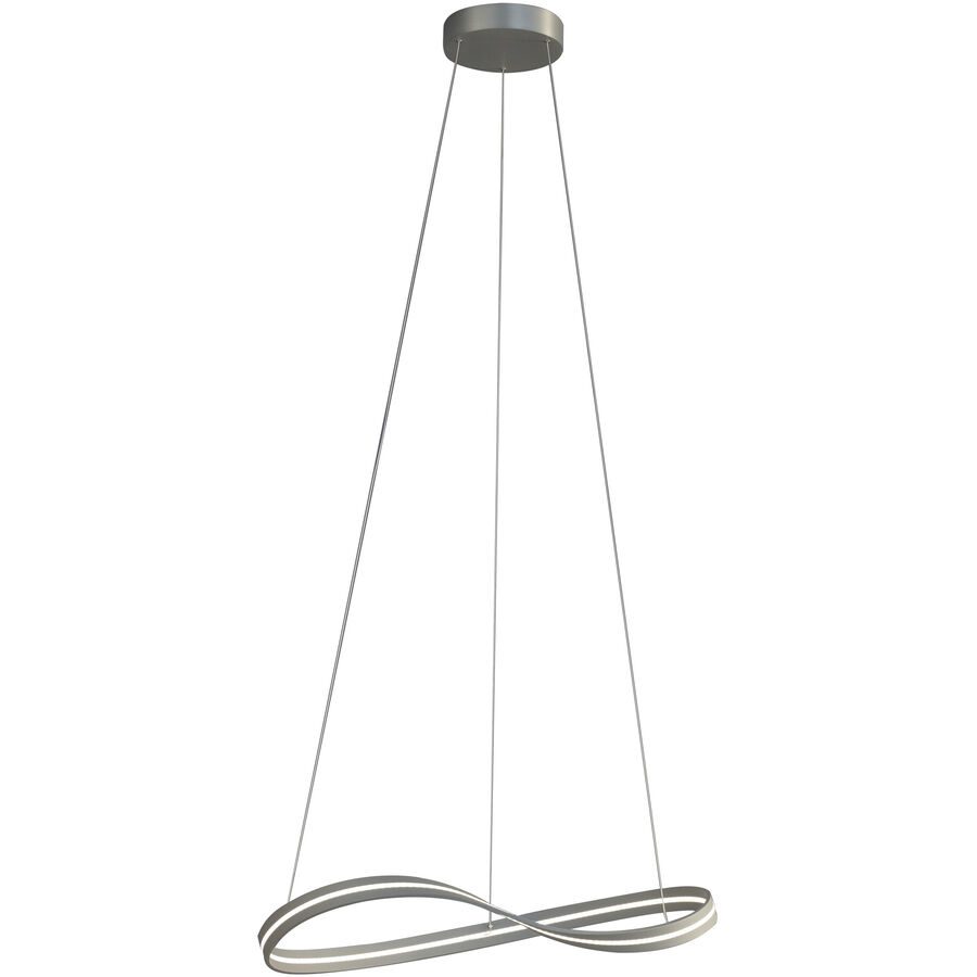 Escale Pendellampe Infinity Silber Aluminium 80 cm 140 cm - Farbe: Aluminium geschliffen - LED - Lichtfarbe: Extra warmweiss - Pendellampe- LED