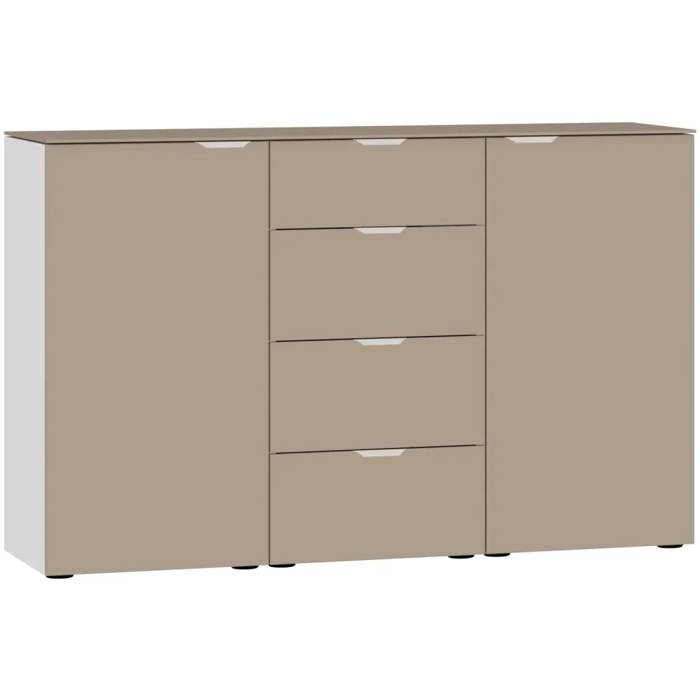 Kommode Arena Beimöbel Beige/Weiss Holzwerkstoff 135 cm 43 cm - Farbe: nougat - Kommode